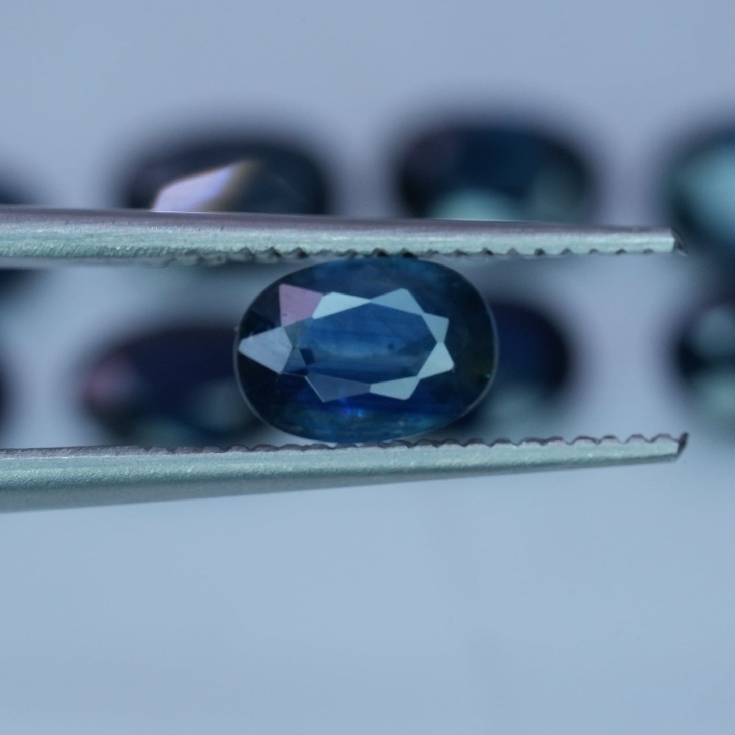 ONE Greenish Blue Natural Sapphire 6x4mm Oval Cut