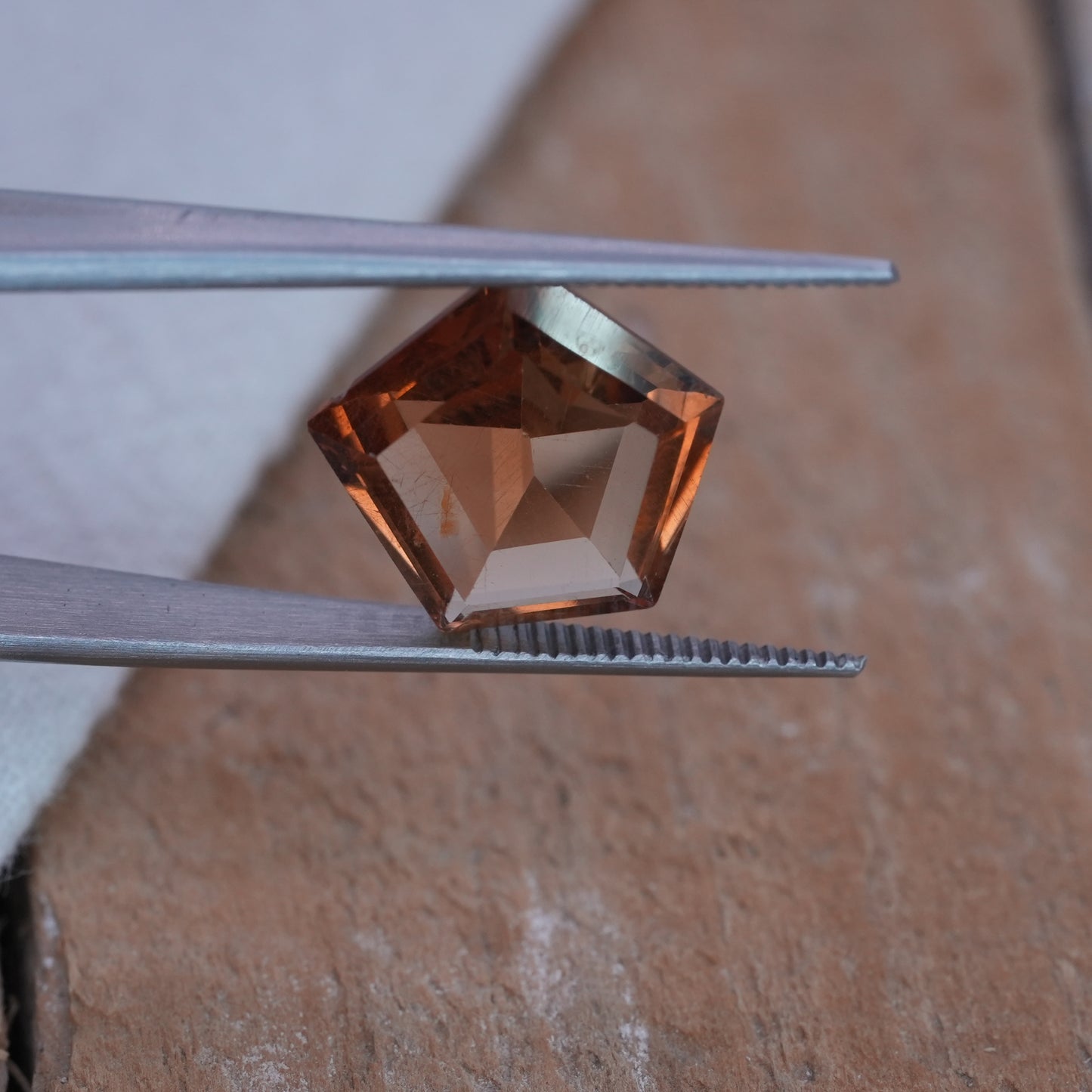 Imperial Topaz 6 carat 13.3x12.9mm Pentagon Cut