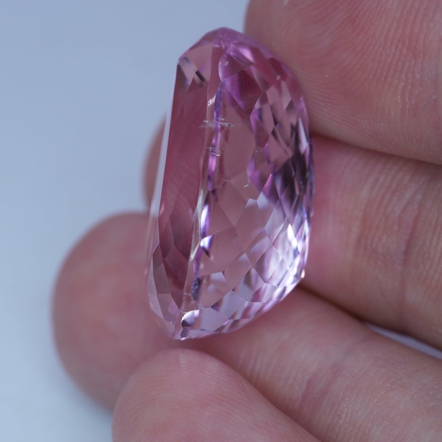 Pink Kunzite 37.26 carat 24.4x16.8mm Pear Cut