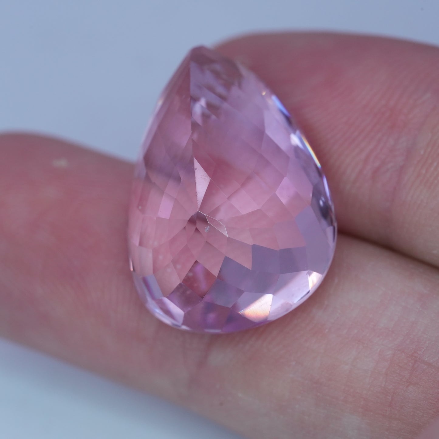Pink Kunzite 37.26 carat 24.4x16.8mm Pear Cut