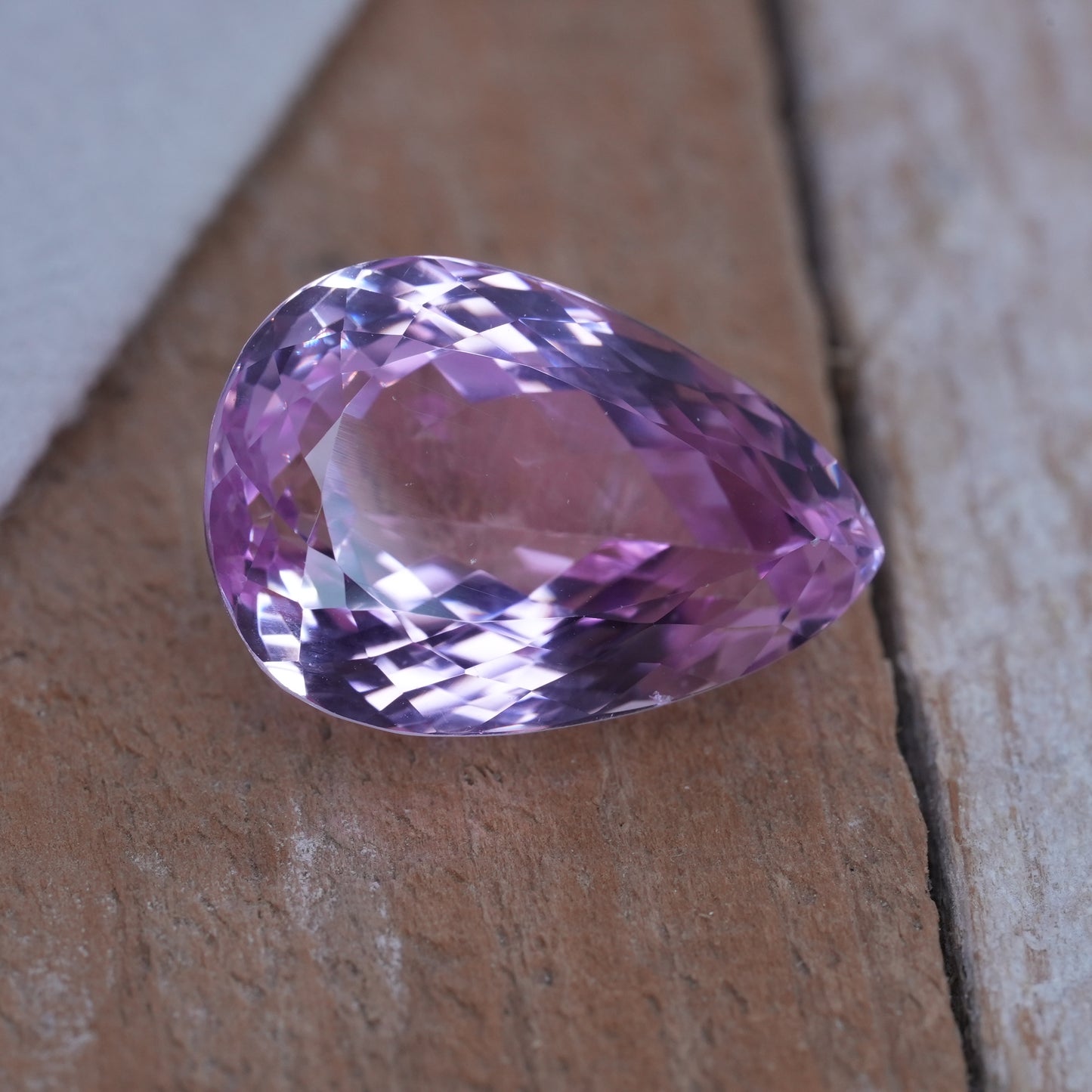 Pink Kunzite 37.26 carat 24.4x16.8mm Pear Cut