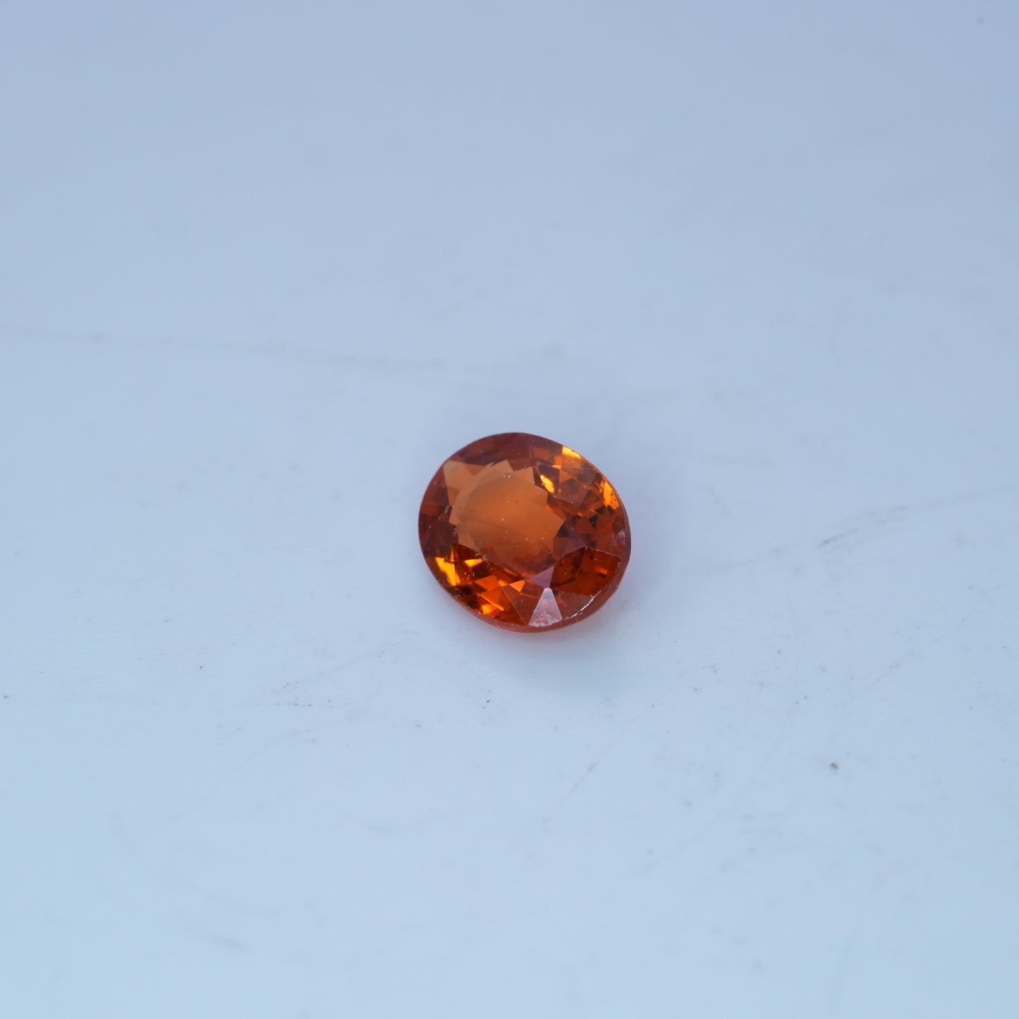 2 carat Spessartite Garnet 9x7mm Oval Cut, Reddish Orange