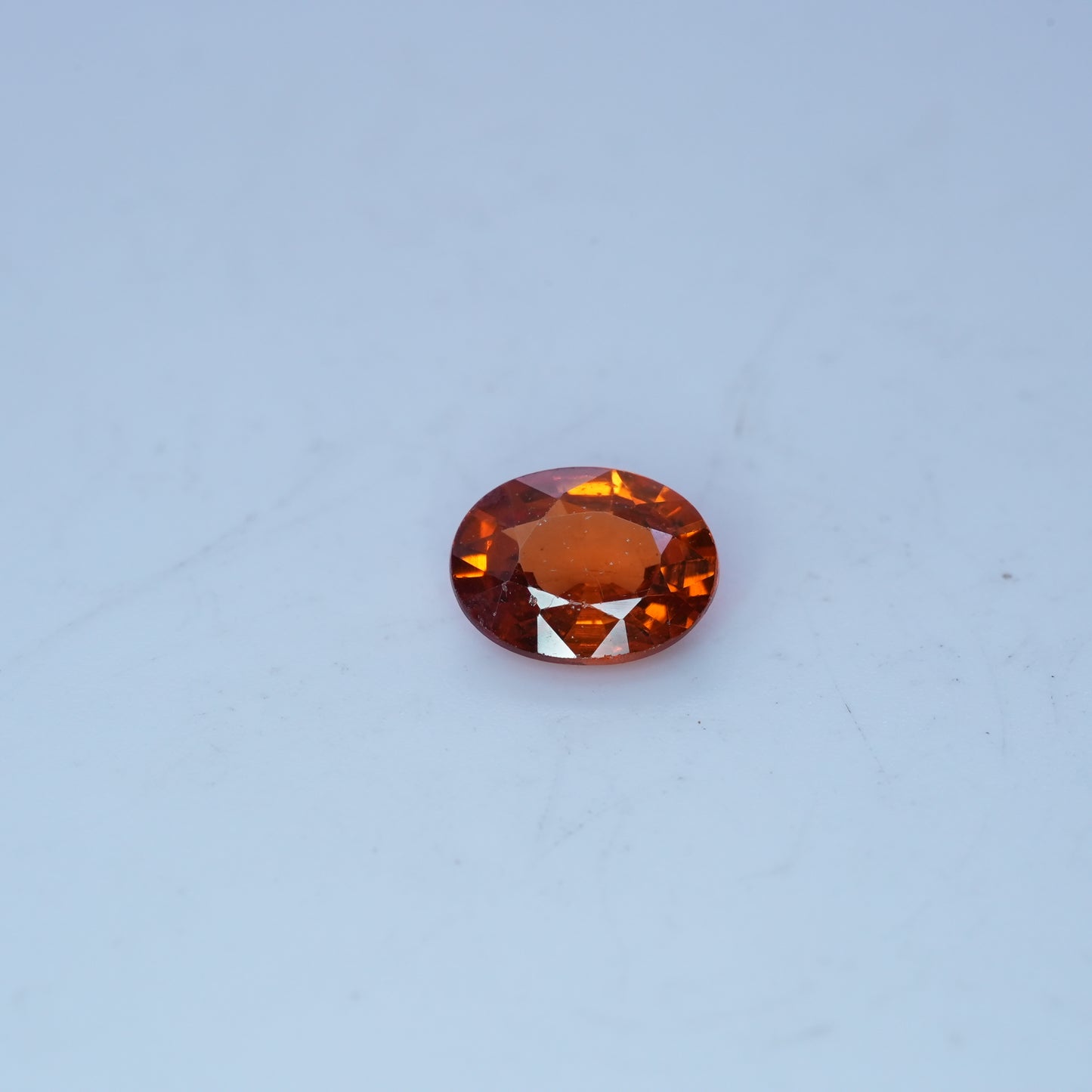2 carat Spessartite Garnet 9x7mm Oval Cut, Reddish Orange
