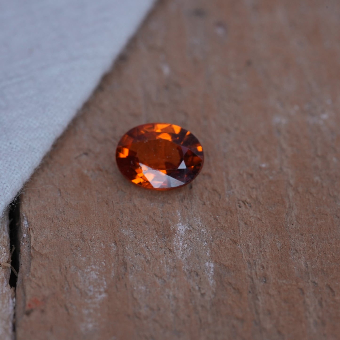 2 carat Spessartite Garnet 9x7mm Oval Cut, Reddish Orange