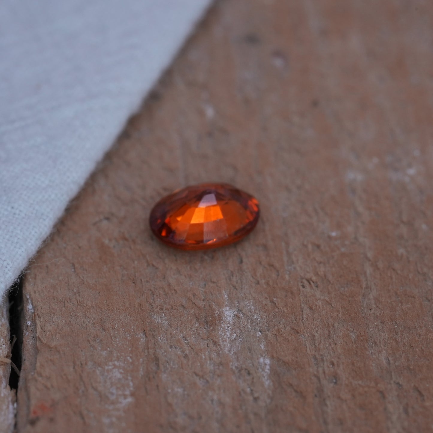 2 carat Spessartite Garnet 9x7mm Oval Cut, Reddish Orange