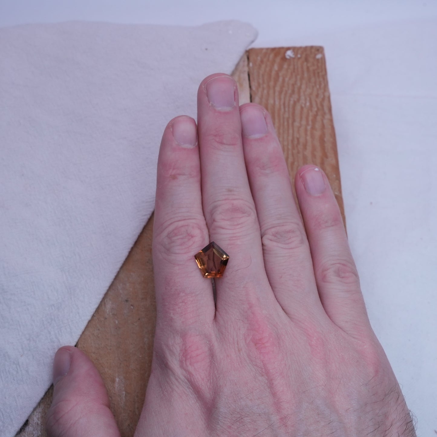 Imperial Topaz 6 carat 13.3x12.9mm Pentagon Cut