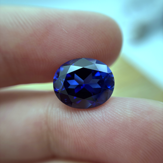 12x10mm Blue Lab Created Sapphire, 6.43 carat