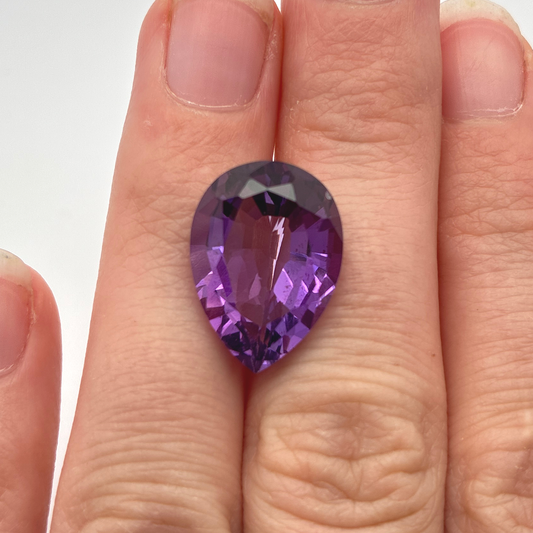 18x13mm Pear cut Amethyst, 10 carat Loose Purple Gemstone