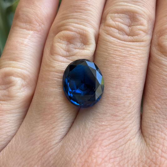 14x12mm Oval Cut Blue Loose Spinal, 7.79 Carat Lab Spinel