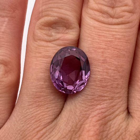 14x12mm Purple Lab Sapphire, 10 carat Synthetic Gemstone