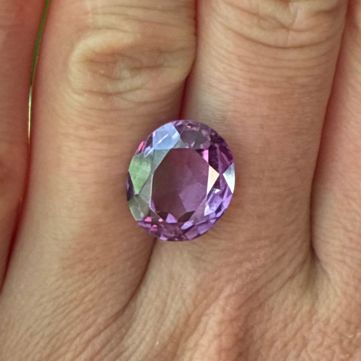 14x12mm Purple Lab Sapphire, 10 carat Synthetic Gemstone