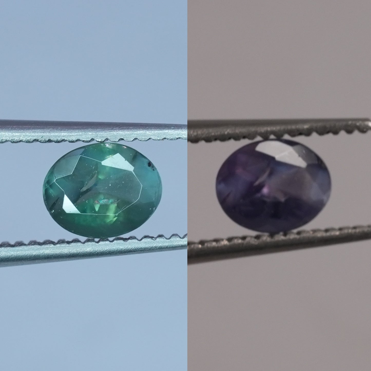 Natural Alexandrite 0.43 carat 5x4mm Oval Cut, Green to Purple Color Change