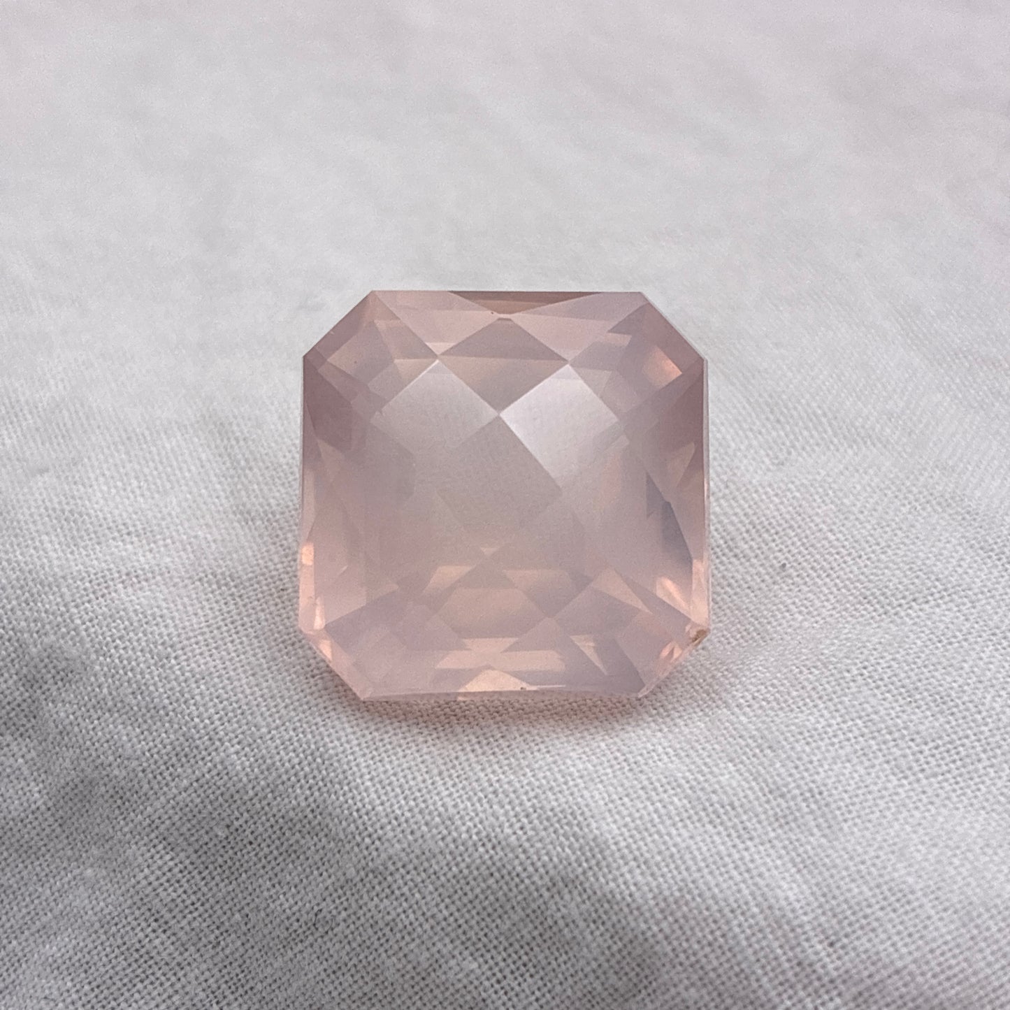 31 carat Rose Quartz 18 mm Square cut Gemstone