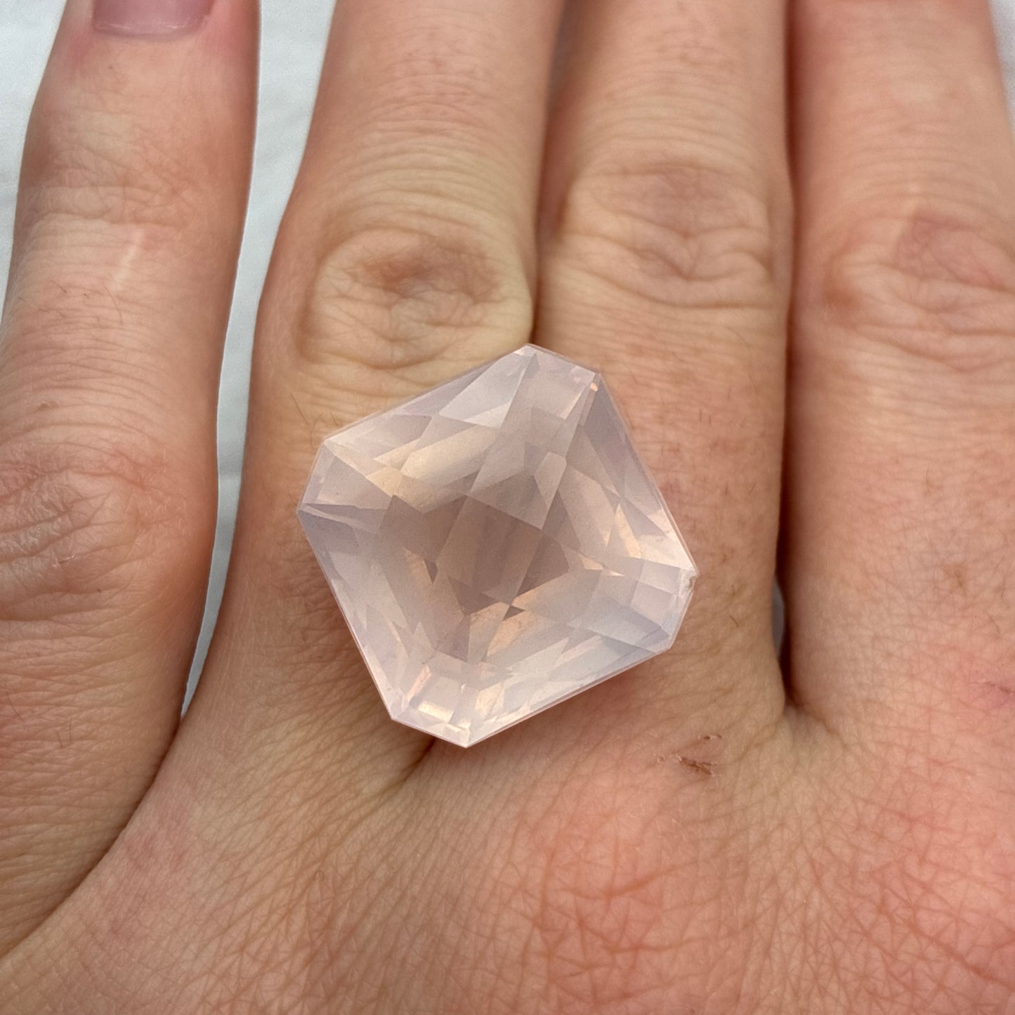 31 carat Rose Quartz 18 mm Square cut Gemstone