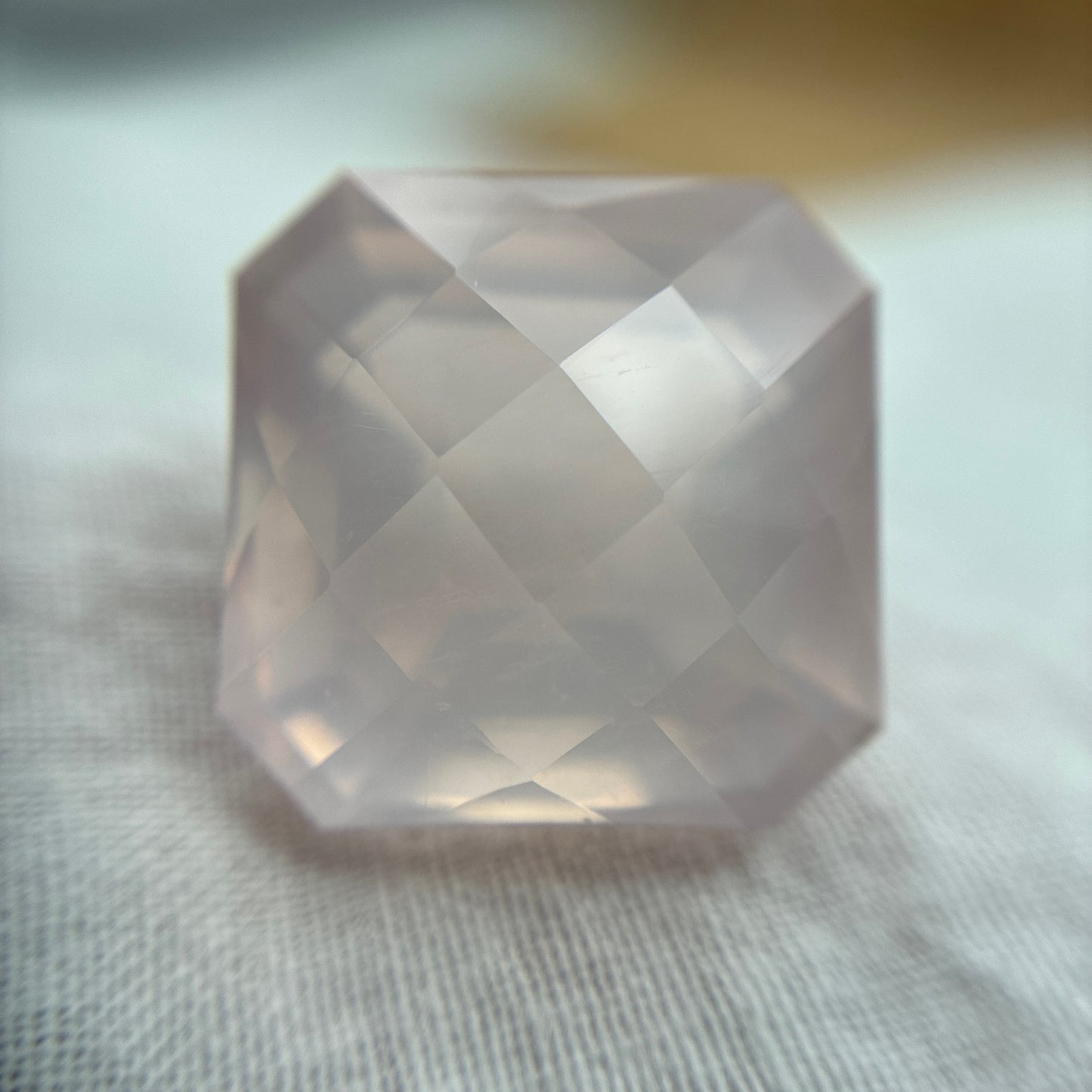 31 carat Rose Quartz 18 mm Square cut Gemstone