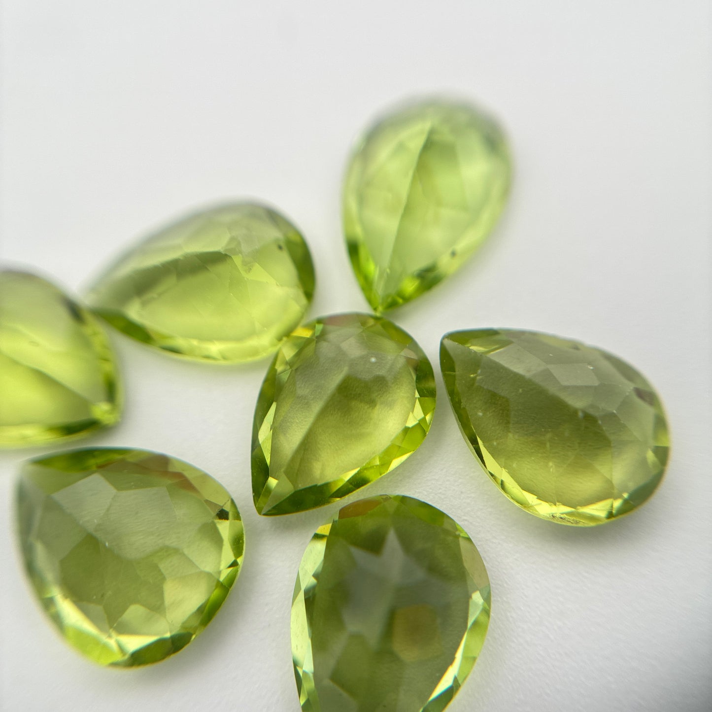 One 8x6mm Green Peridot Pear Cut 1 carat