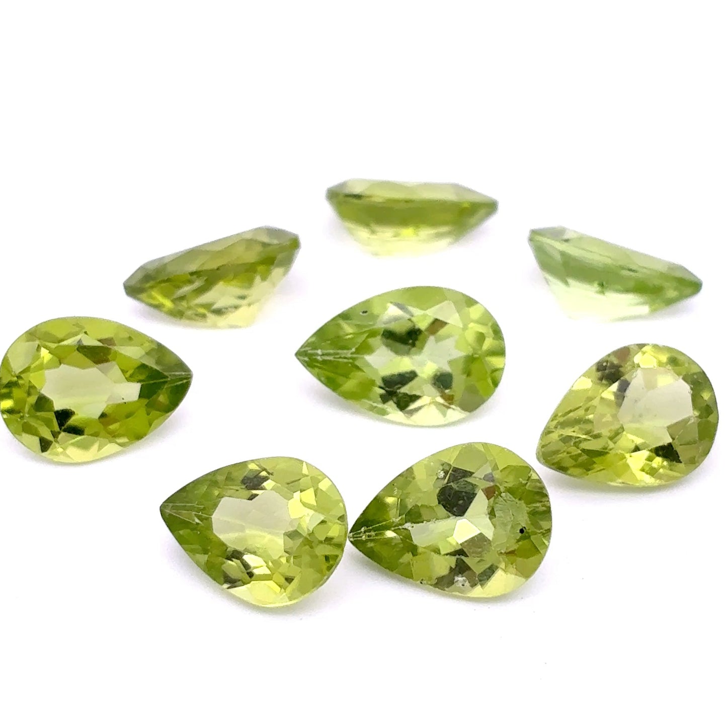 One 8x6mm Green Peridot Pear Cut 1 carat