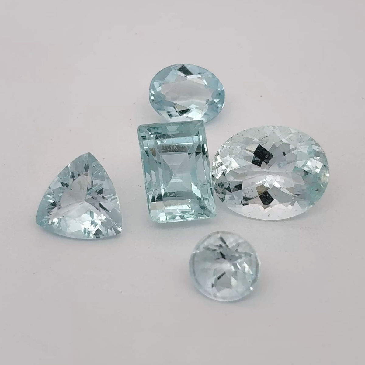 11.9 carat Lot of Worn Aquamarine Faceted, Recycled, Imperfect Gems, Lot of 5 Stones