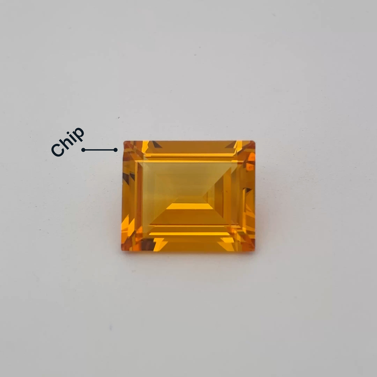 12x10mm Emerald Cut Lab Sapphire, 7 carat Golden Yellow Synthetic Gemstone*