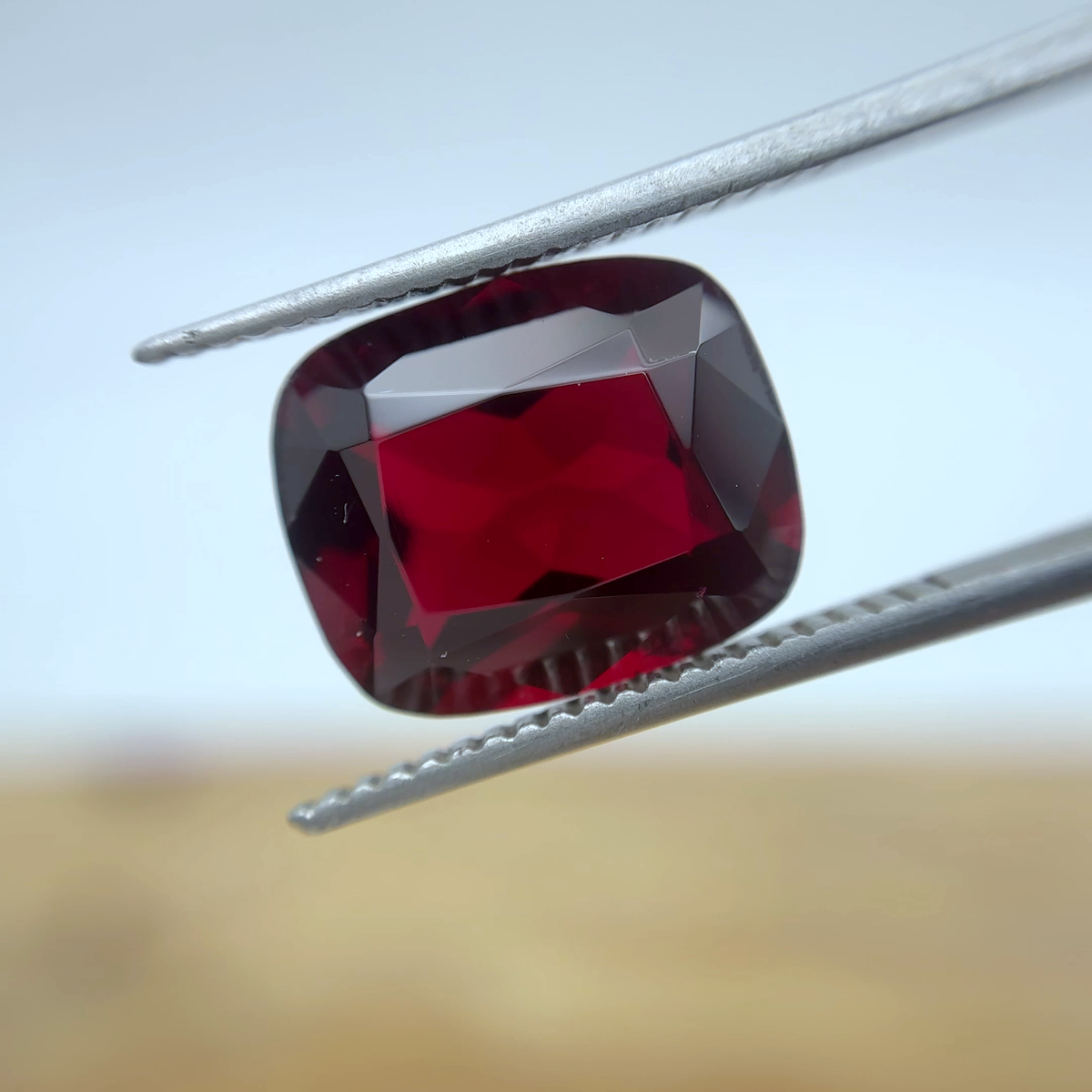 12x10mm Dark Red Lab Ruby, 6.36 carats