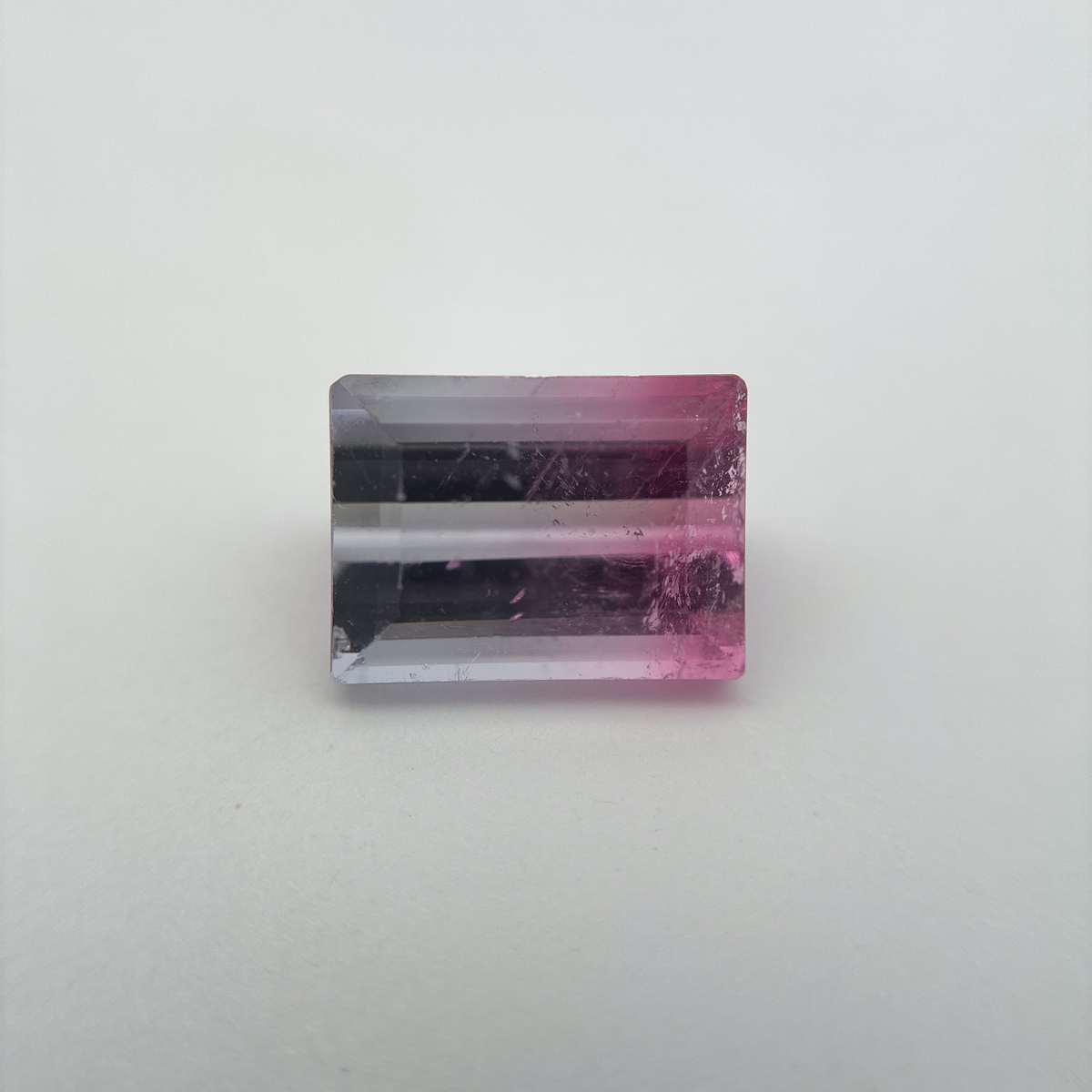 2.84 carat Pink and White Bi-Color Rectangle Loose Tourmaline *Chipped