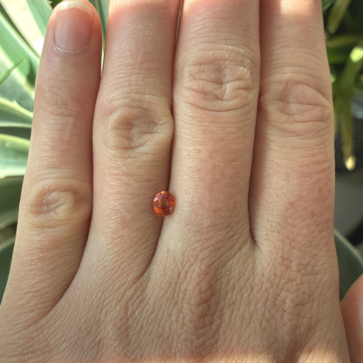 5x4mm Orange Sapphire, BE Treated 0.64 carat Corundum