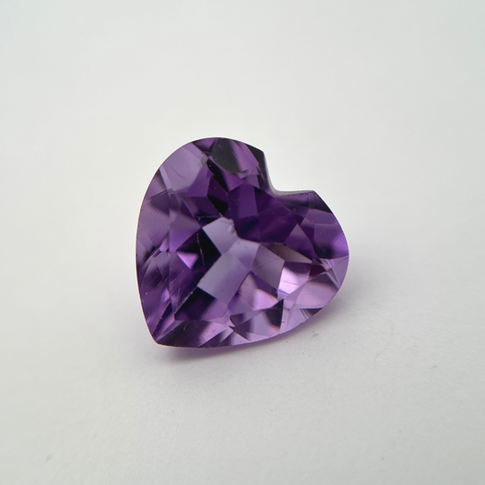 11mm Heart-Cut Amethyst, 4.24 carat Loose Purple Gemstone