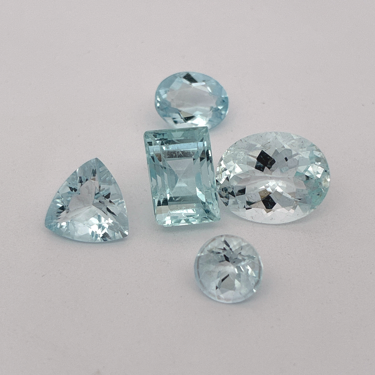 11.9 carat Lot of Worn Aquamarine Faceted, Recycled, Imperfect Gems, Lot of 5 Stones