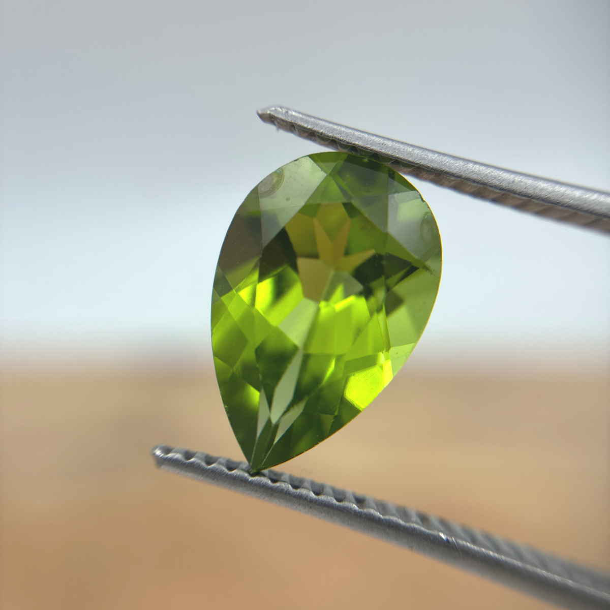 12x8mm Pear cut Peridot, 3.31 carats