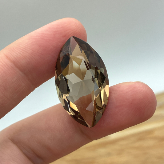 22 carat Smoky Quartz, 28x16mm Marquise Cut Brown Loose Gemstone