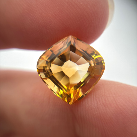 14mm Fancy Cut Golden Citrine 8.56 carat
