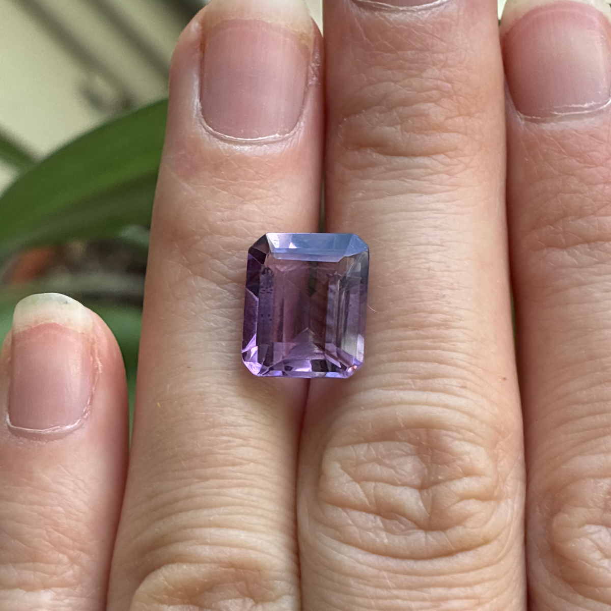 12x10mm Emerald Cut Purple Amethyst 5.53 carat Loose Gemstone