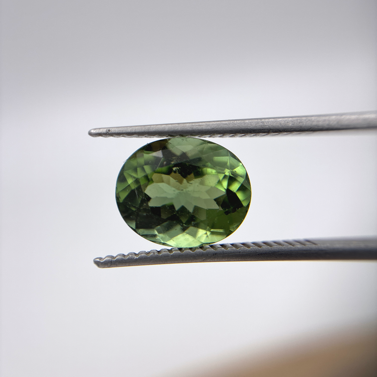 10x8mm Oval Cut Green Tourmaline 2.89 carat Gem with wear