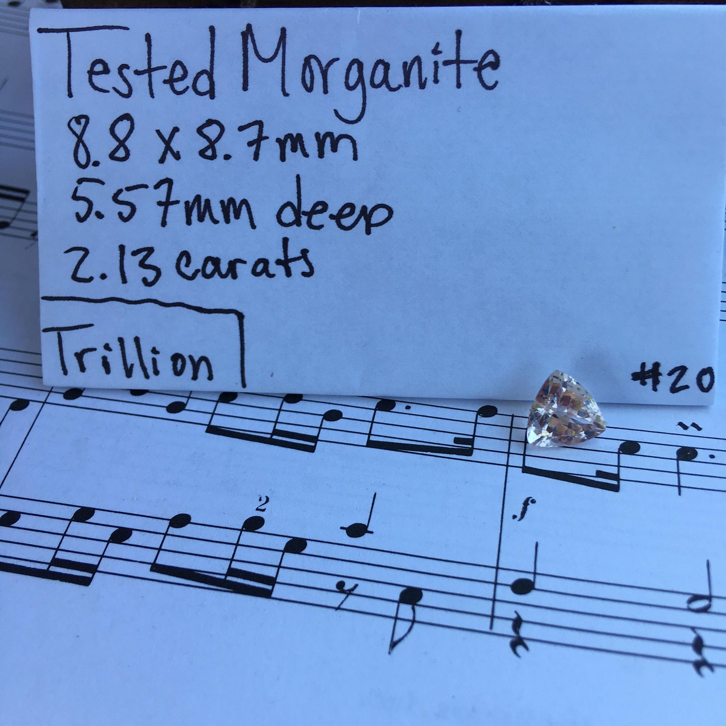 Morganite 8.8x8.7mm 2 Carat Trillion Cut Salmon Pink Peach Loose Gem Unmounted Gemstone For Engagement Ring Wedding Wholesale Tested