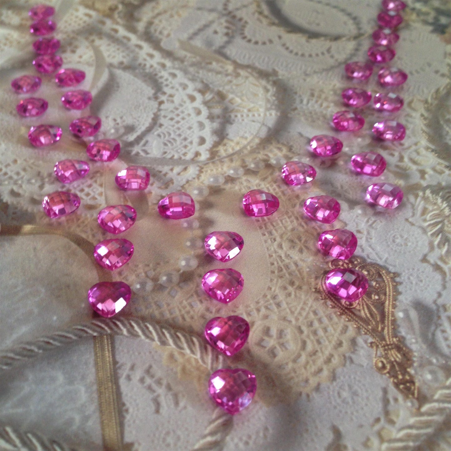 8x8mm 2.4 cts Synthetic Pink Sapphire Double Rose Cut Heart gemstones loose unmounted for gold jewelry making design man made lab grown