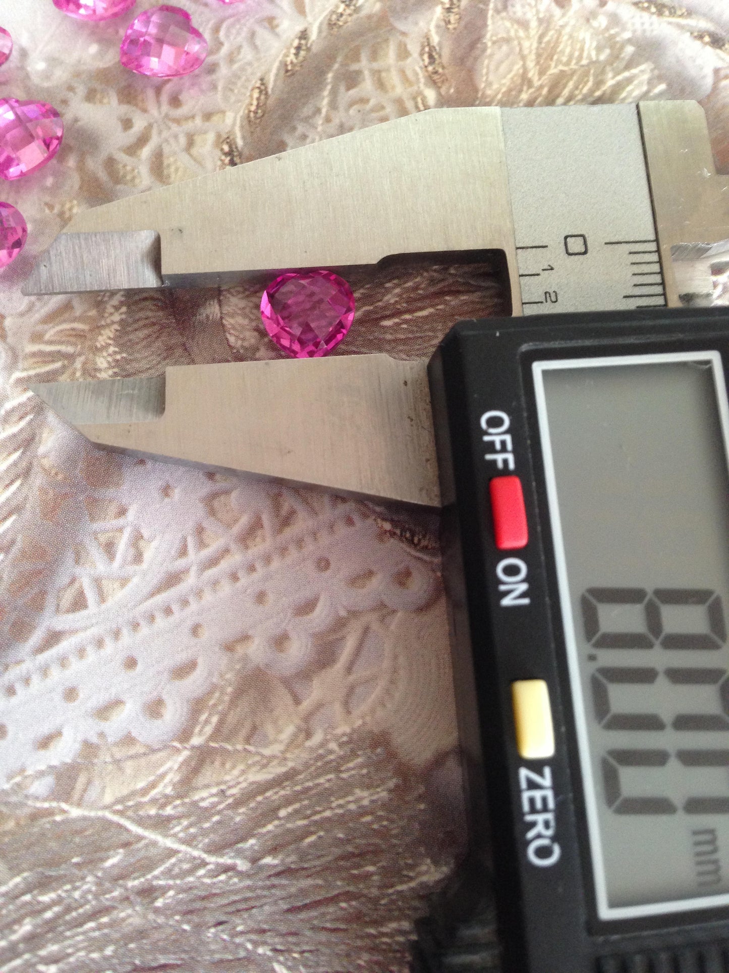 8x8mm 2.4 cts Synthetic Pink Sapphire Double Rose Cut Heart gemstones loose unmounted for gold jewelry making design man made lab grown