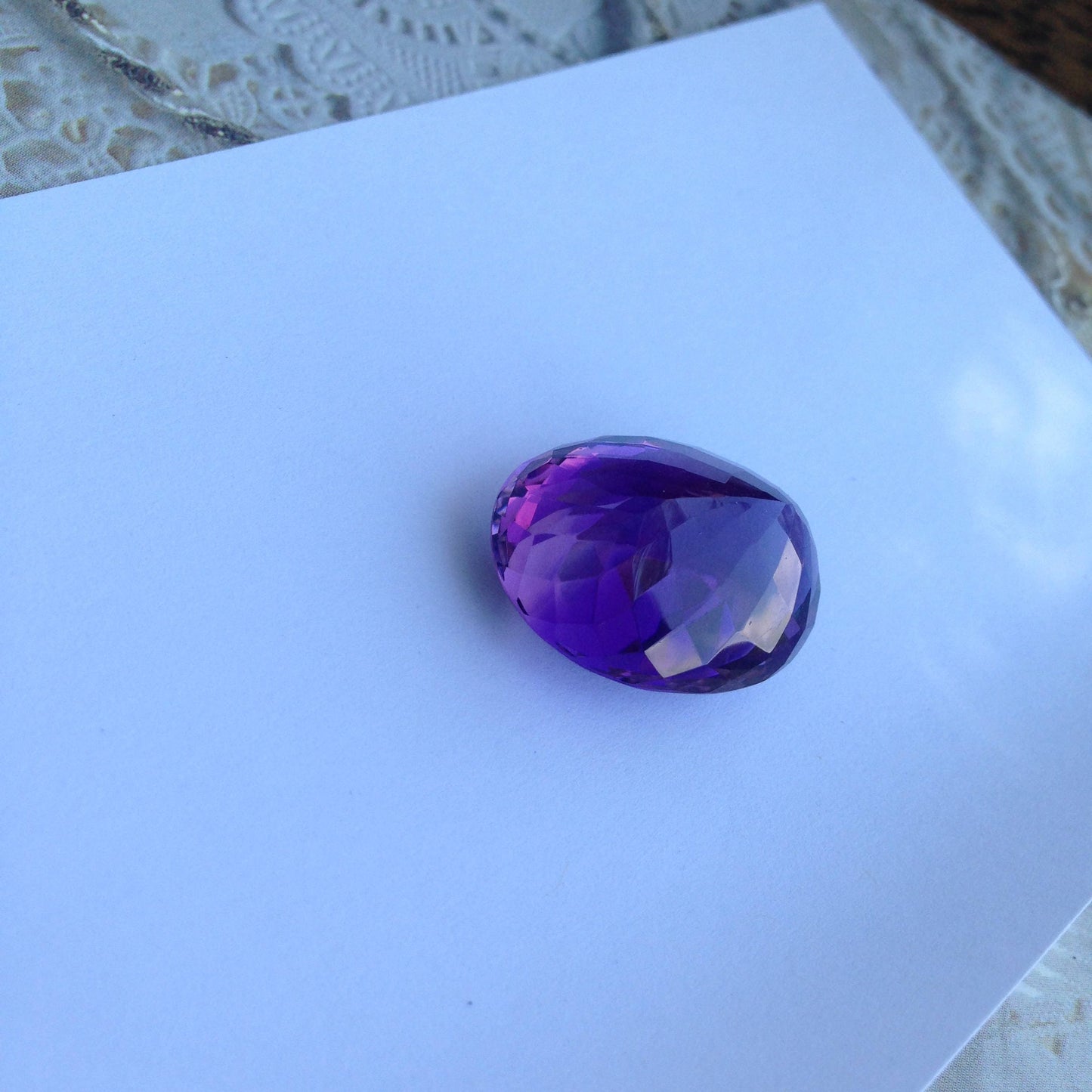 Beautiful 35.7 Carat 24.5x18.5mm Oval Deep Purple Amethyst Nice Loose Gem Wholesale Gemstone Faceted For Gold Jewelry February Birthstone