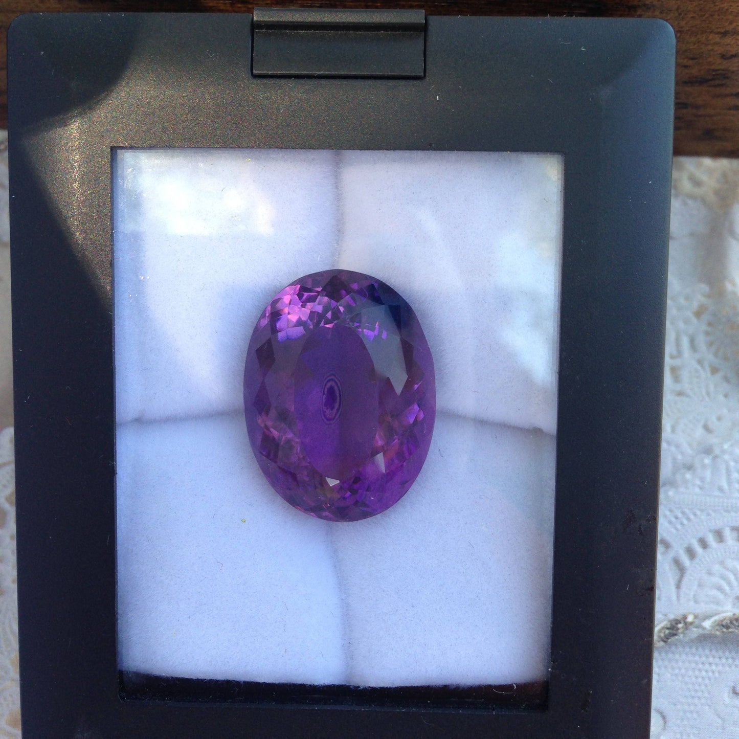 Beautiful 35.7 Carat 24.5x18.5mm Oval Deep Purple Amethyst Nice Loose Gem Wholesale Gemstone Faceted For Gold Jewelry February Birthstone