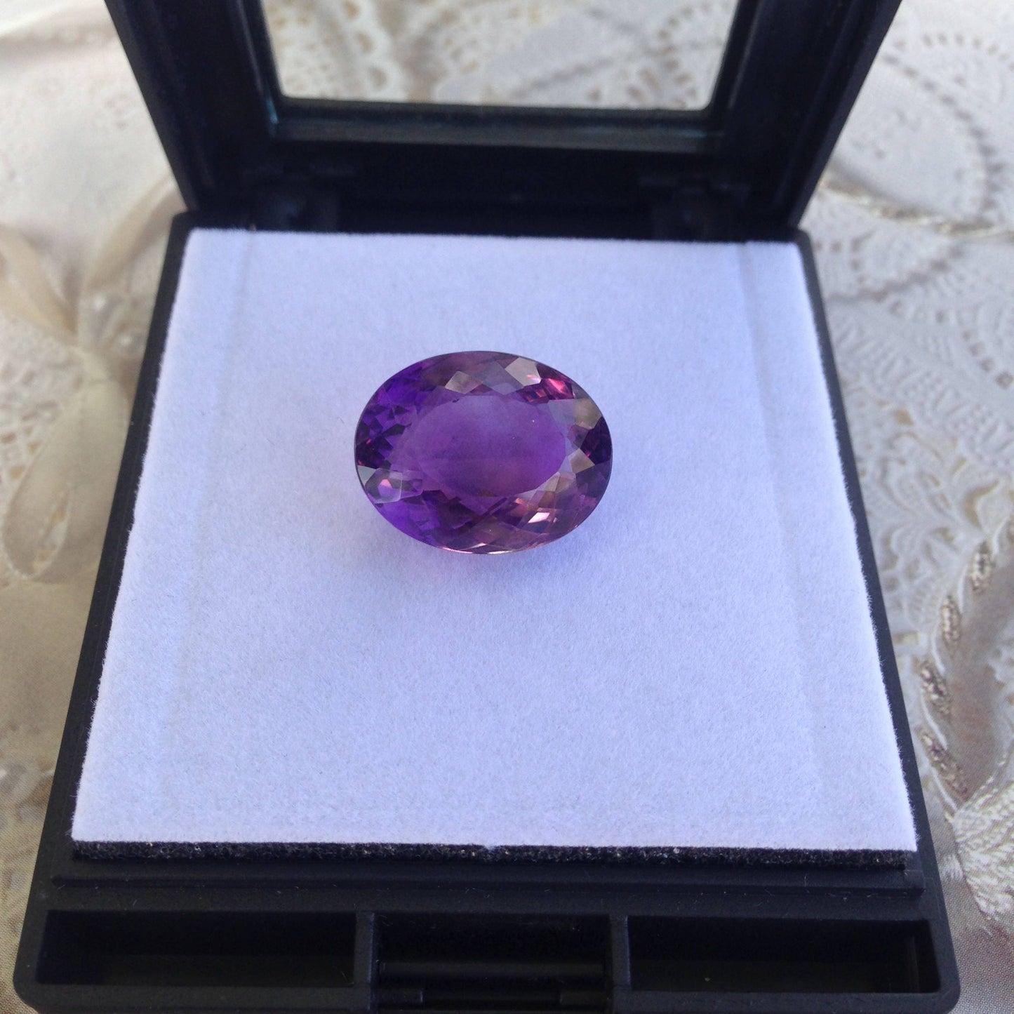 17.4 Carat 18x14mm Oval Purple Amethyst Nice Cut Loose Gem Wholesale Gemstone Faceted For Gold Jewelry February Birthstone Large