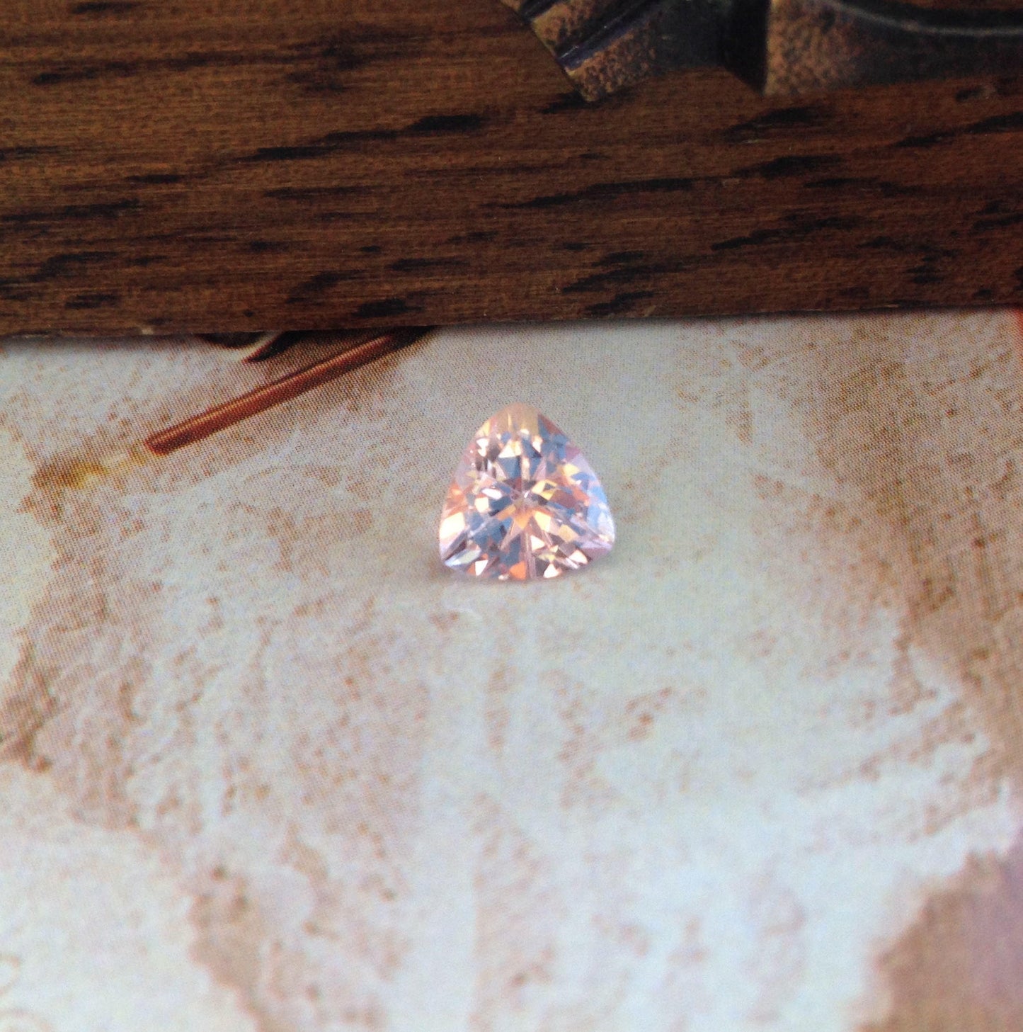 Morganite 8x8mm 1.77 Ct Trillion Cut Salmon Pink Purple Loose Gem Unmounted Gemstone For Engagement Ring Wedding Wholesale Tested Beryl 2 ct