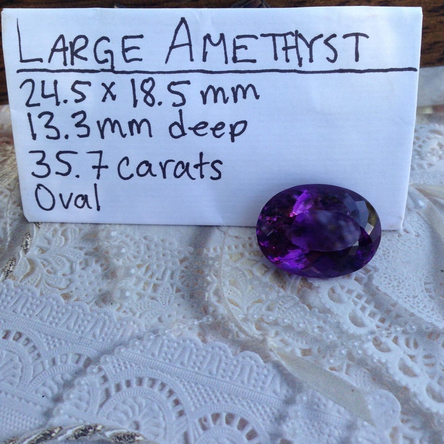 Beautiful 35.7 Carat 24.5x18.5mm Oval Deep Purple Amethyst Nice Loose Gem Wholesale Gemstone Faceted For Gold Jewelry February Birthstone