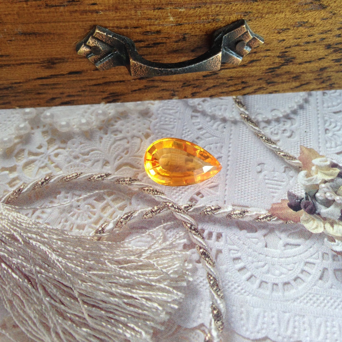 Orange Citrine 18.5x11.3mm 8.8 Carats cts Pear Cut Wholesale Gemstones Loose Faceted Unmounted November Birthstone For Jewelry
