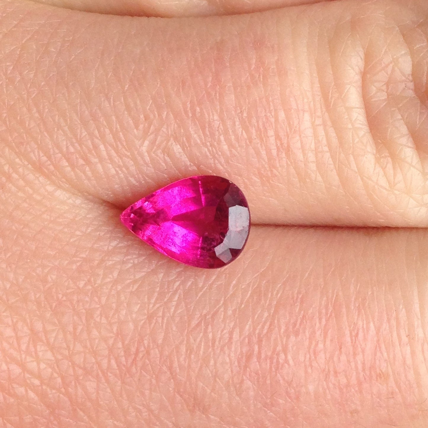 UGL-USA Certified Natural Deep Hot Pink Tourmaline 1.31 carats Pear Cut Faceted 8.6 x 6 mm Loose Gemstone Gorgeous Color, Rare Color