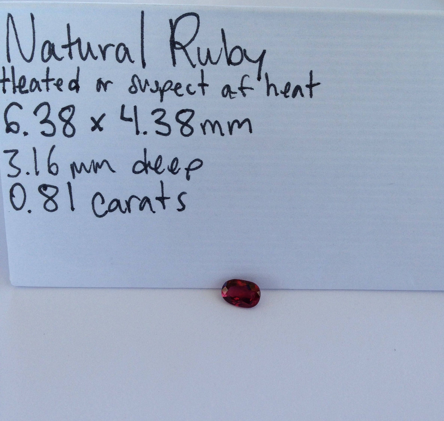 0.81 Carat Natural Ruby 6.4x4.4mm Loose Gemstone Faceted Gem Corundum Oval Cut Purple Red Real Stone 6 x 4 mm July Birthstone