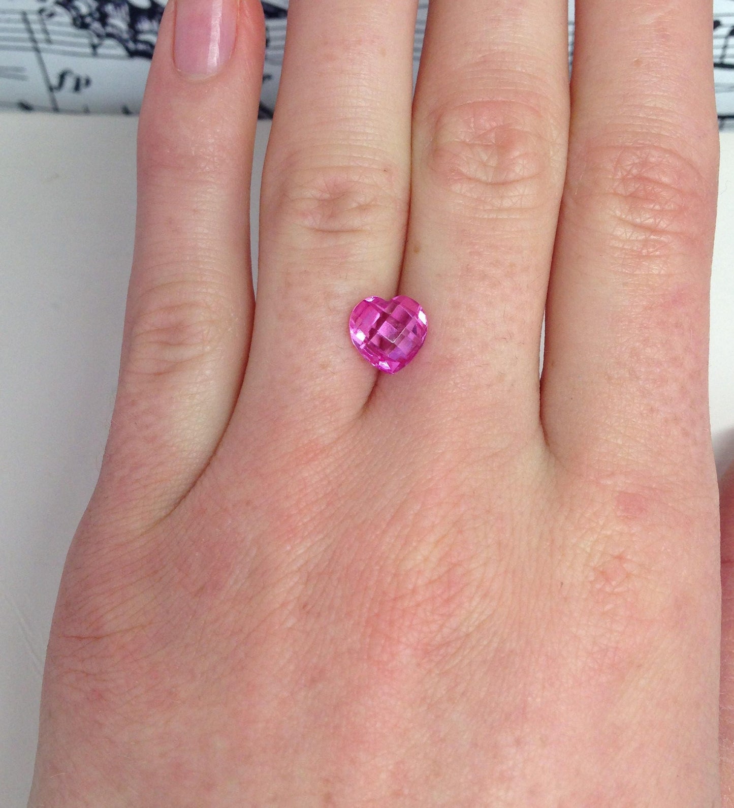 8x8mm 2.4 cts Synthetic Pink Sapphire Double Rose Cut Heart gemstones loose unmounted for gold jewelry making design man made lab grown