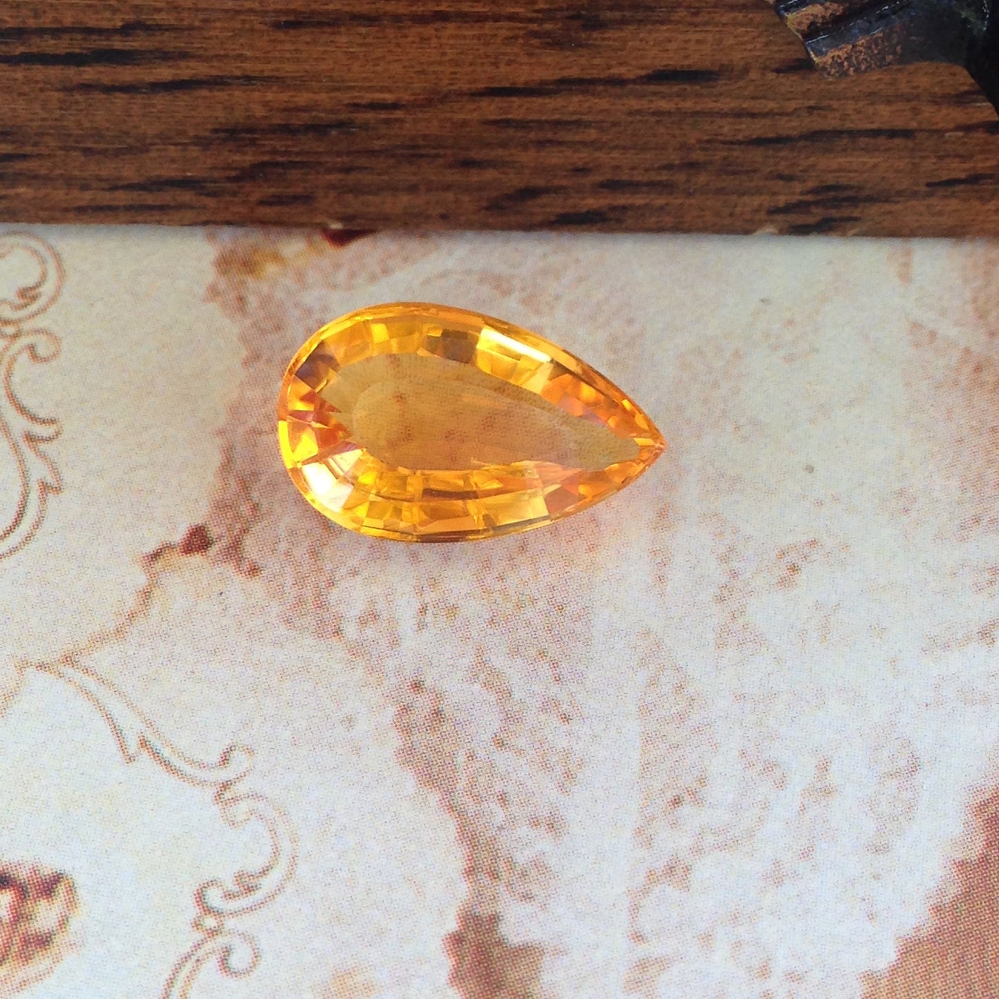 Orange Citrine 18.5x11.3mm 8.8 Carats cts Pear Cut Wholesale Gemstones Loose Faceted Unmounted November Birthstone For Jewelry