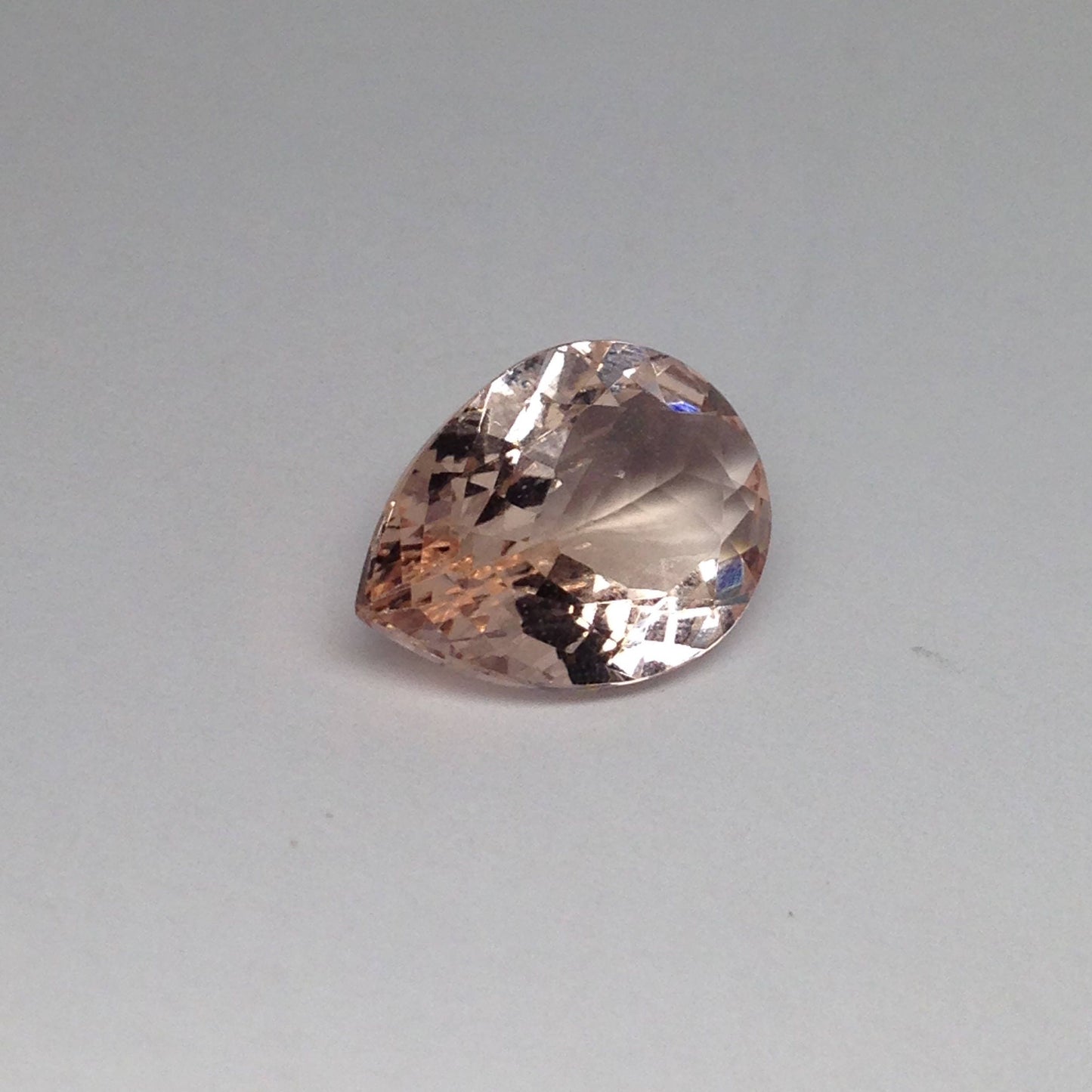 4.43 carat Peach Morganite 15x10.3mm Pear Cut Unmounted Gemstone