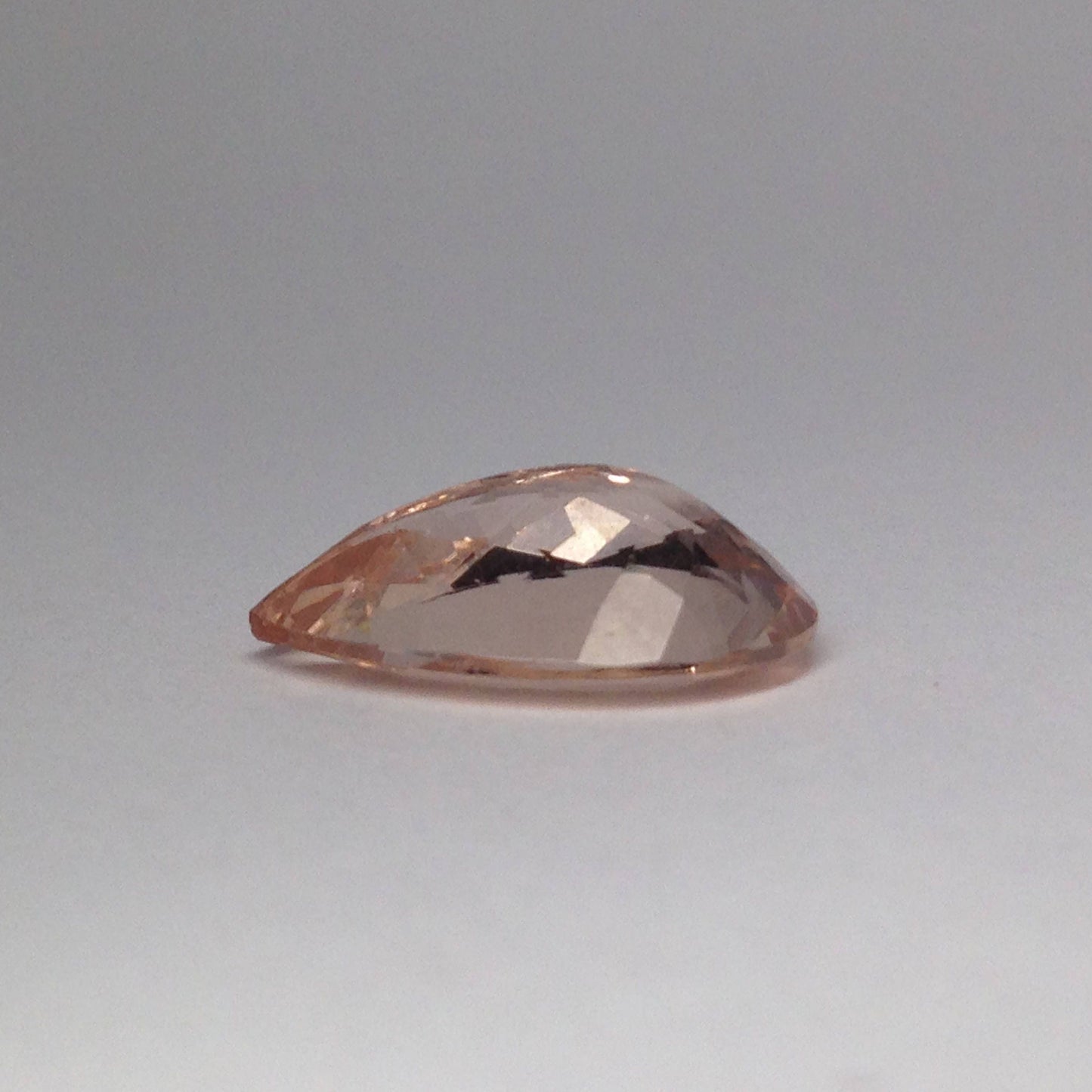 4.43 carat Peach Morganite 15x10.3mm Pear Cut Unmounted Gemstone