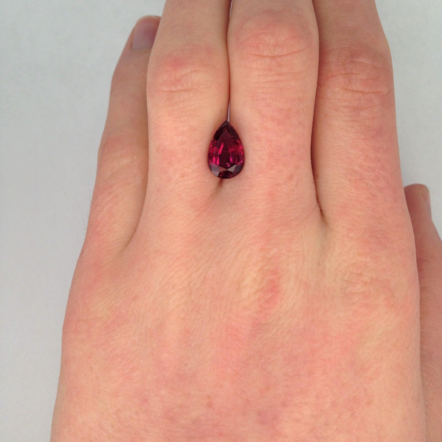 Rubellite Tourmaline 2.11 carats 11 x 6.9mm Loose Pear Tear Drop Cut Red Purple Faceted Natural Gemstone