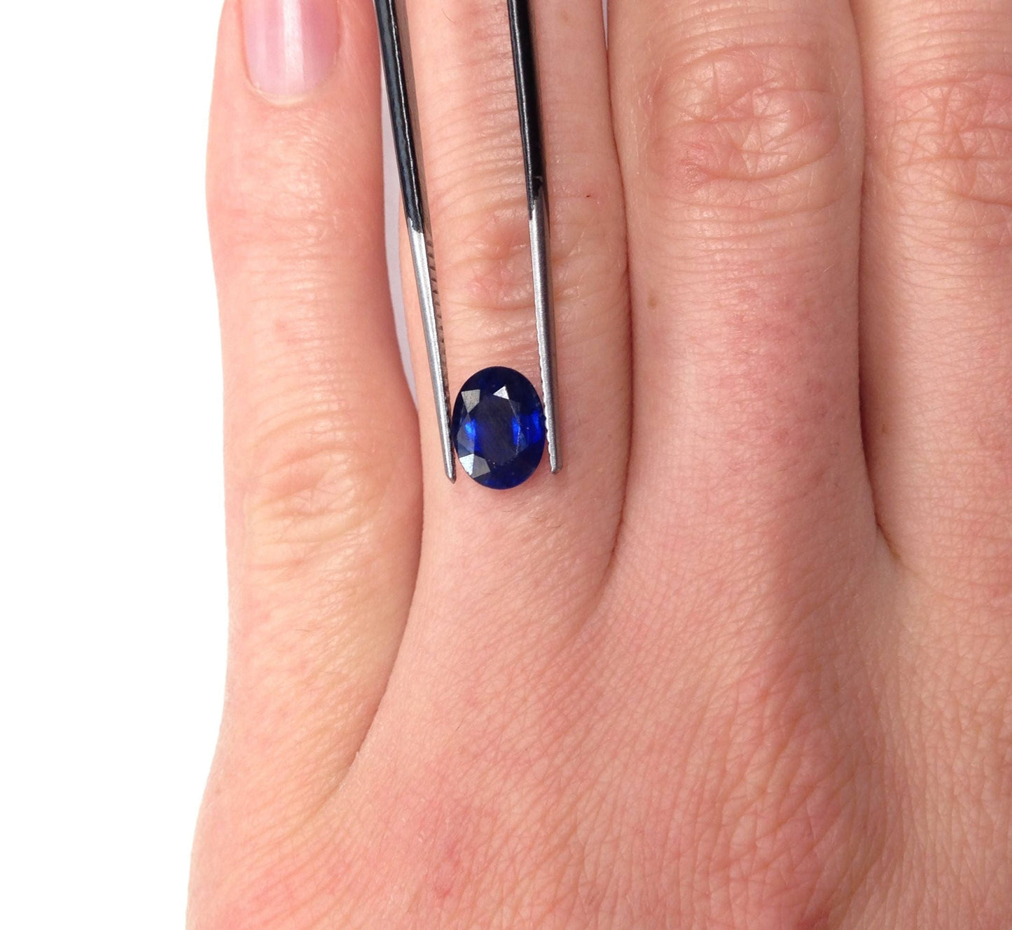 Natural Blue Sapphire 8x6mm 1.69 Carats Oval Corundum Wholesale Gem Faceted Loose Unmounted Gemstone Fancy, Heat Only, Earth Mined, Genuine